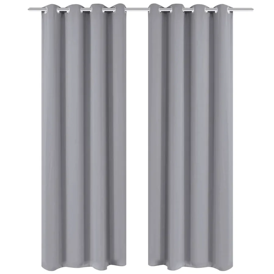 Rideau occultant avec œillets métalliques 270 x 245 cm Gris - 2