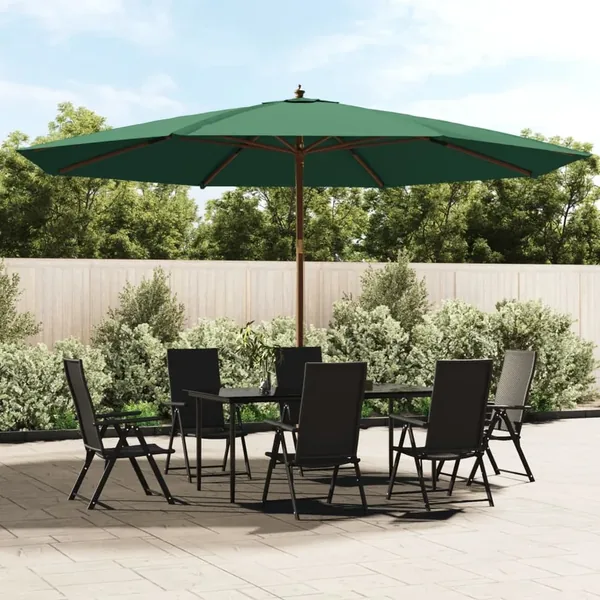Parasol de jardin avec mât en bois vert 400x273 cm