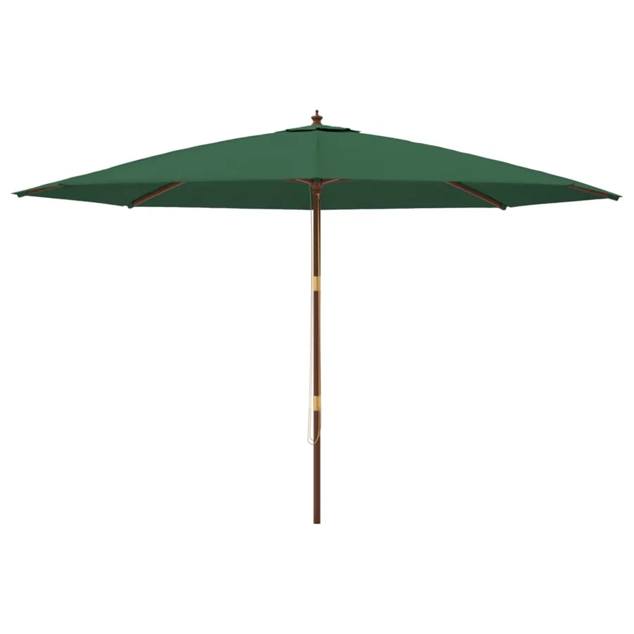 Parasol de jardin avec mât en bois vert 400x273 cm - 3