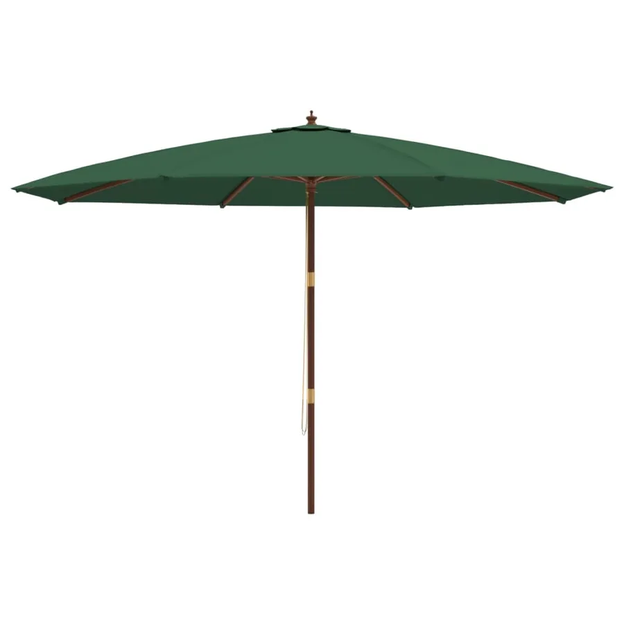 Parasol de jardin avec mât en bois vert 400x273 cm - 4
