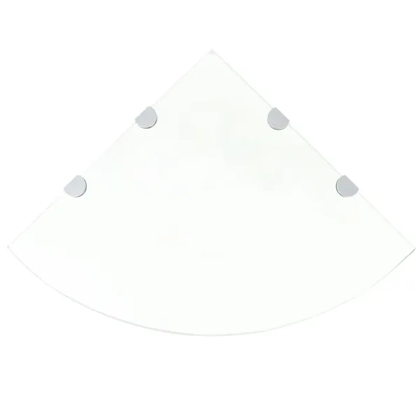 Étagère de coin et supports chromés Verre transparent 45x45 cm
