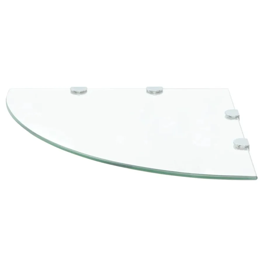 Étagère de coin et supports chromés Verre transparent 45x45 cm - 2
