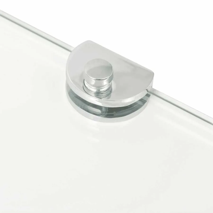 Étagère de coin et supports chromés Verre transparent 45x45 cm - 5