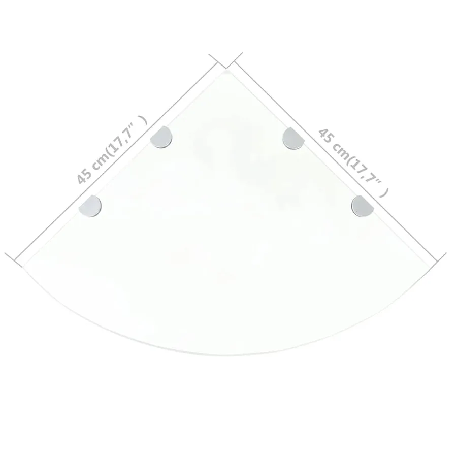 Étagère de coin et supports chromés Verre transparent 45x45 cm - 6