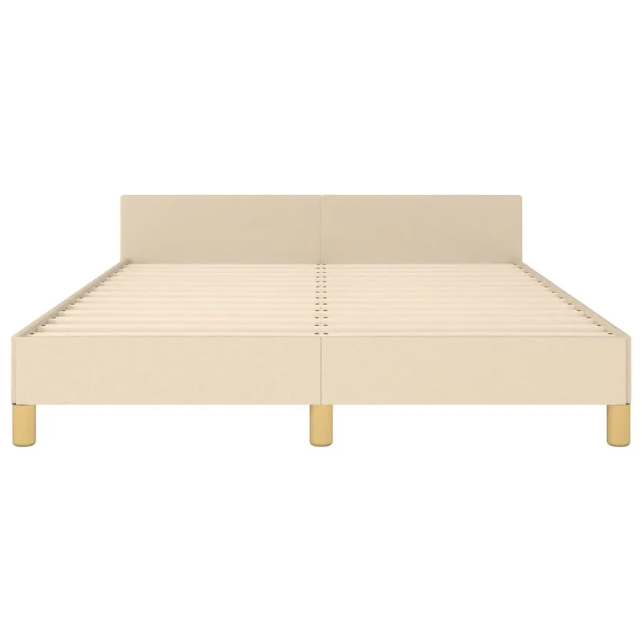 Cadre de lit sans matelas crème 140x190 cm tissu - 6