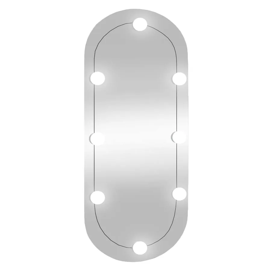 Miroir mural avec lumières LED 35x80 cm verre ovale - 2