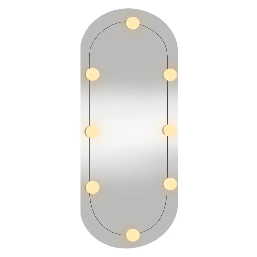 Miroir mural avec lumières LED 35x80 cm verre ovale - 4