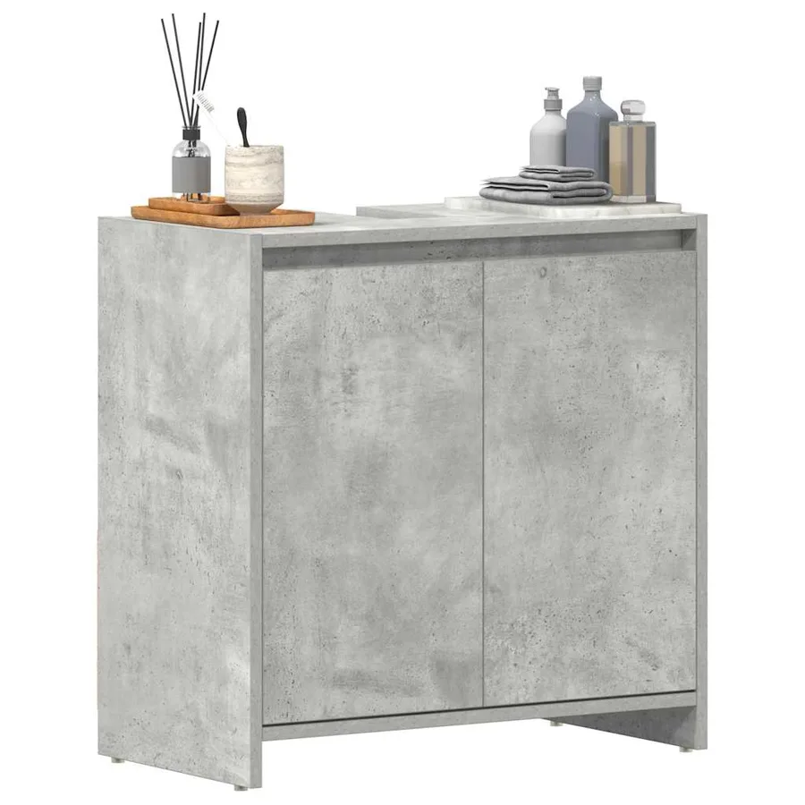 Armoire de salle de bain Gris béton 60x33x61 cm Bois ingénierie - 4