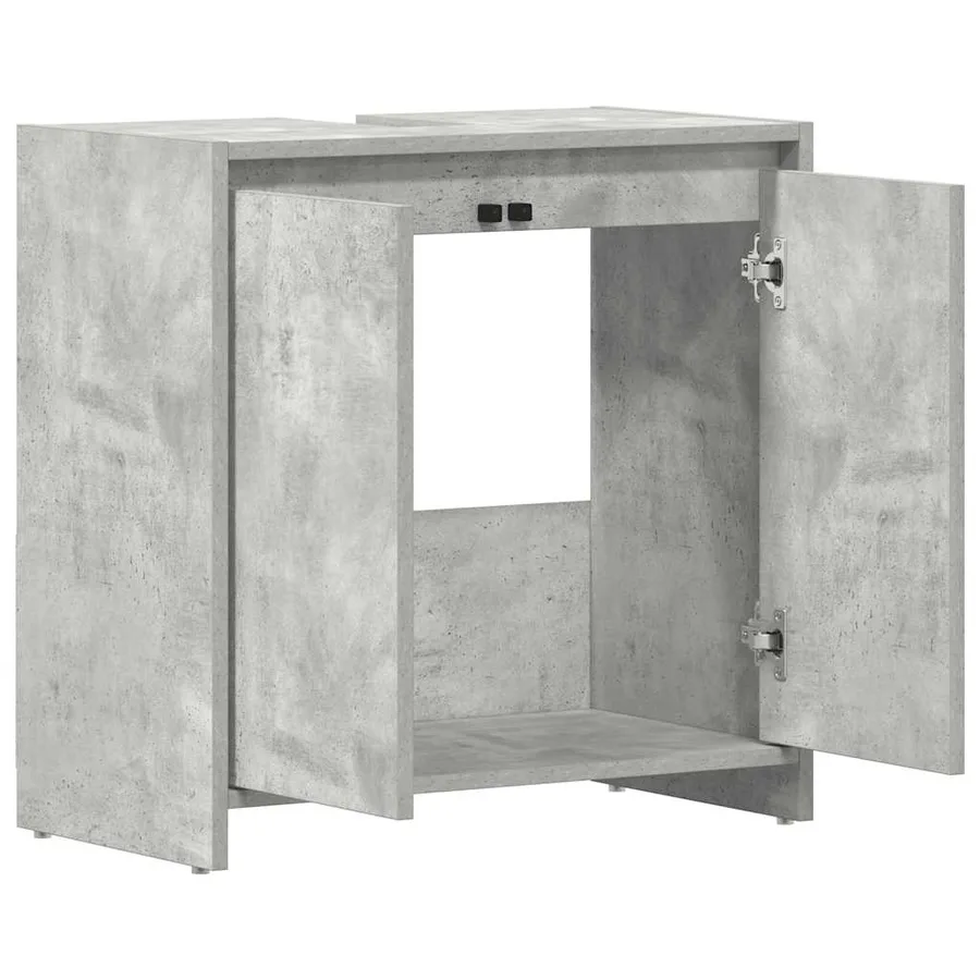 Armoire de salle de bain Gris béton 60x33x61 cm Bois ingénierie - 5