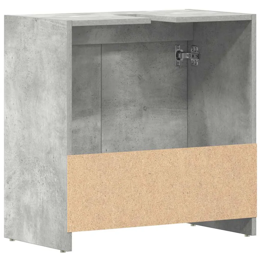 Armoire de salle de bain Gris béton 60x33x61 cm Bois ingénierie - 8
