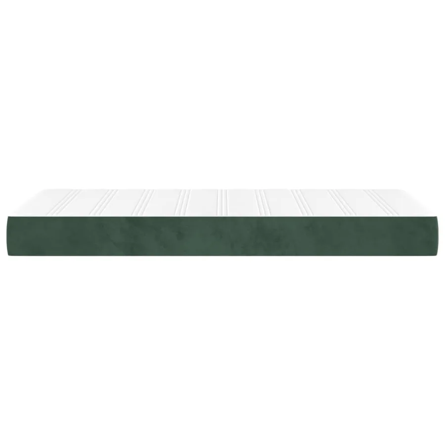 Matelas de lit à ressorts ensachés fermeté moyenne Vert foncé 90x190x20 cm - 4
