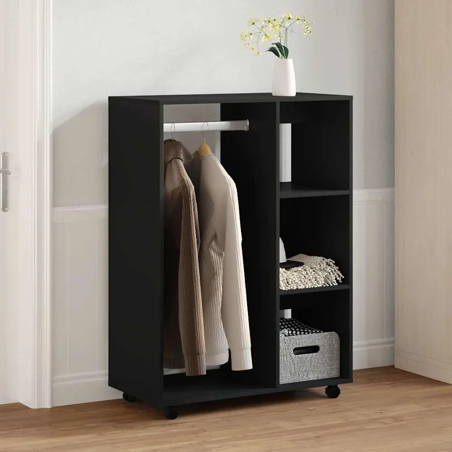 Garde-robe Noir 80x40x110 cm Bois d’ingénierie