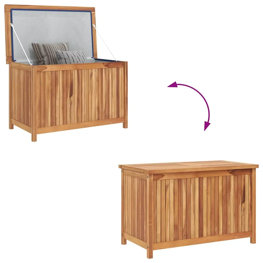 Boîte de rangement de jardin 90x50x58 cm Bois de teck solide - 8