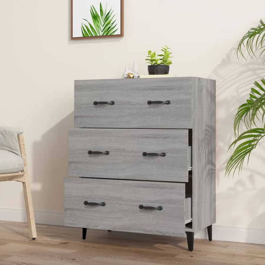 Buffet sonoma gris 69,5x34x90 cm bois d'ingénierie - 3