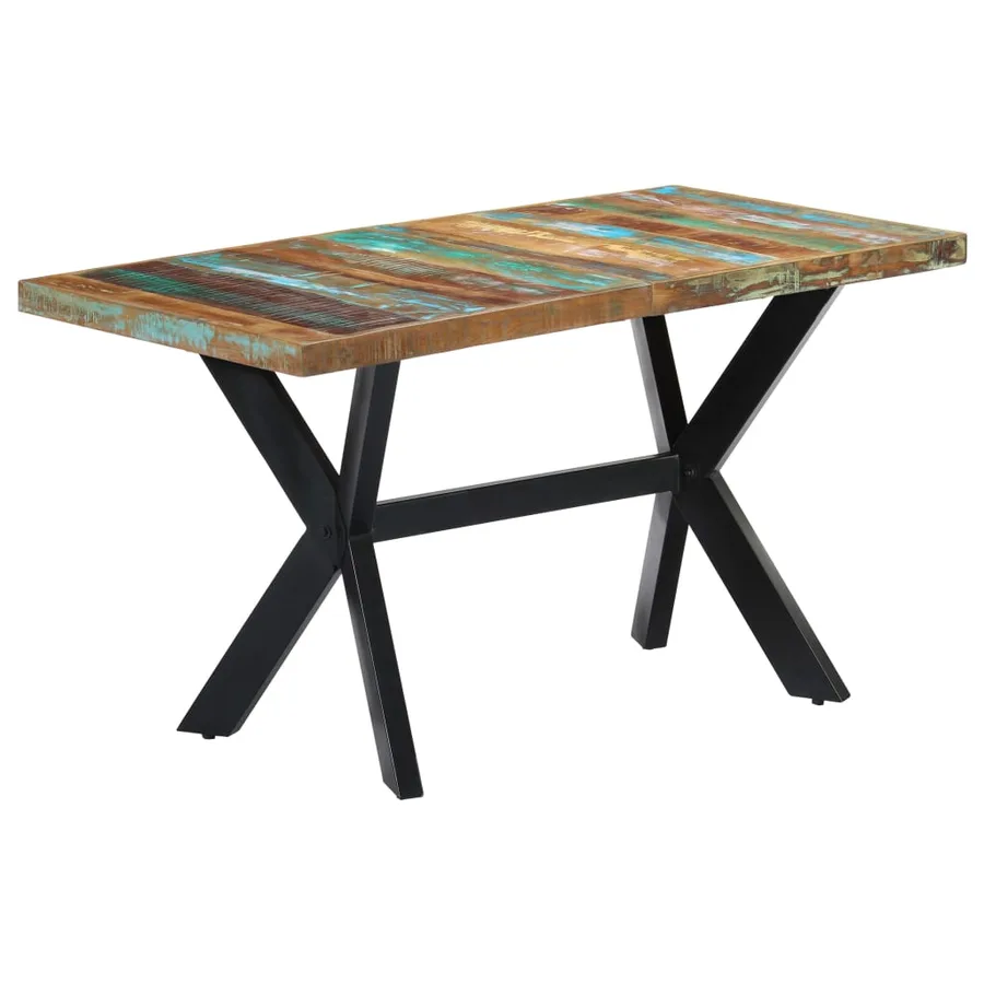 Table à manger 140x70x75 cm Bois de récupération massif - 10