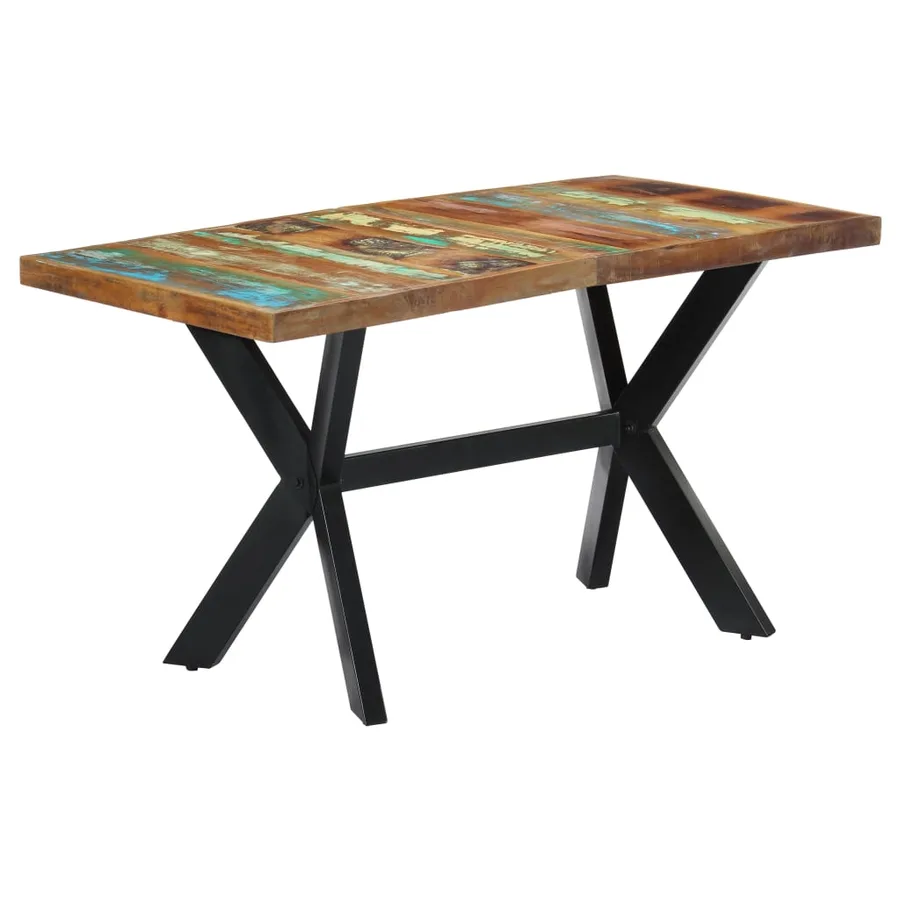 Table à manger 140x70x75 cm Bois de récupération massif - 8