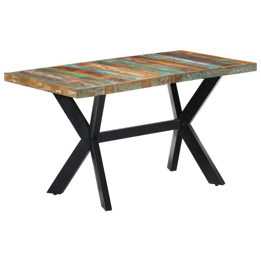 Table à manger 140x70x75 cm Bois de récupération massif - 9