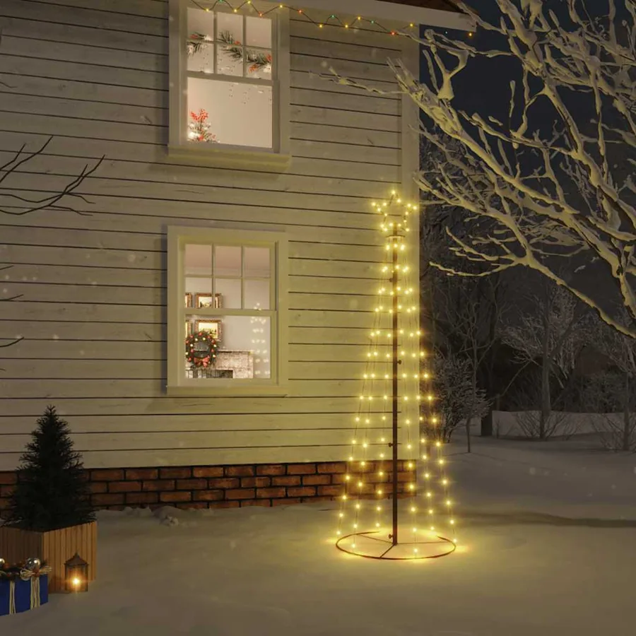 Arbre de Noël cône Blanc chaud 108 LED 70x180 cm