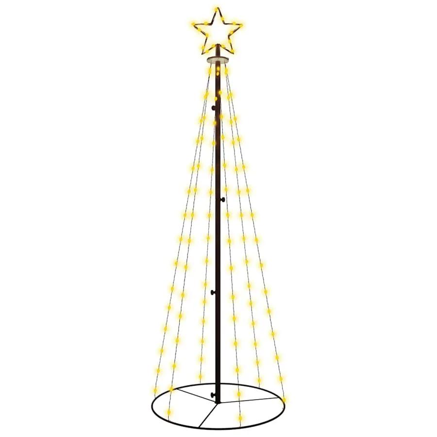 Arbre de Noël cône Blanc chaud 108 LED 70x180 cm - 2