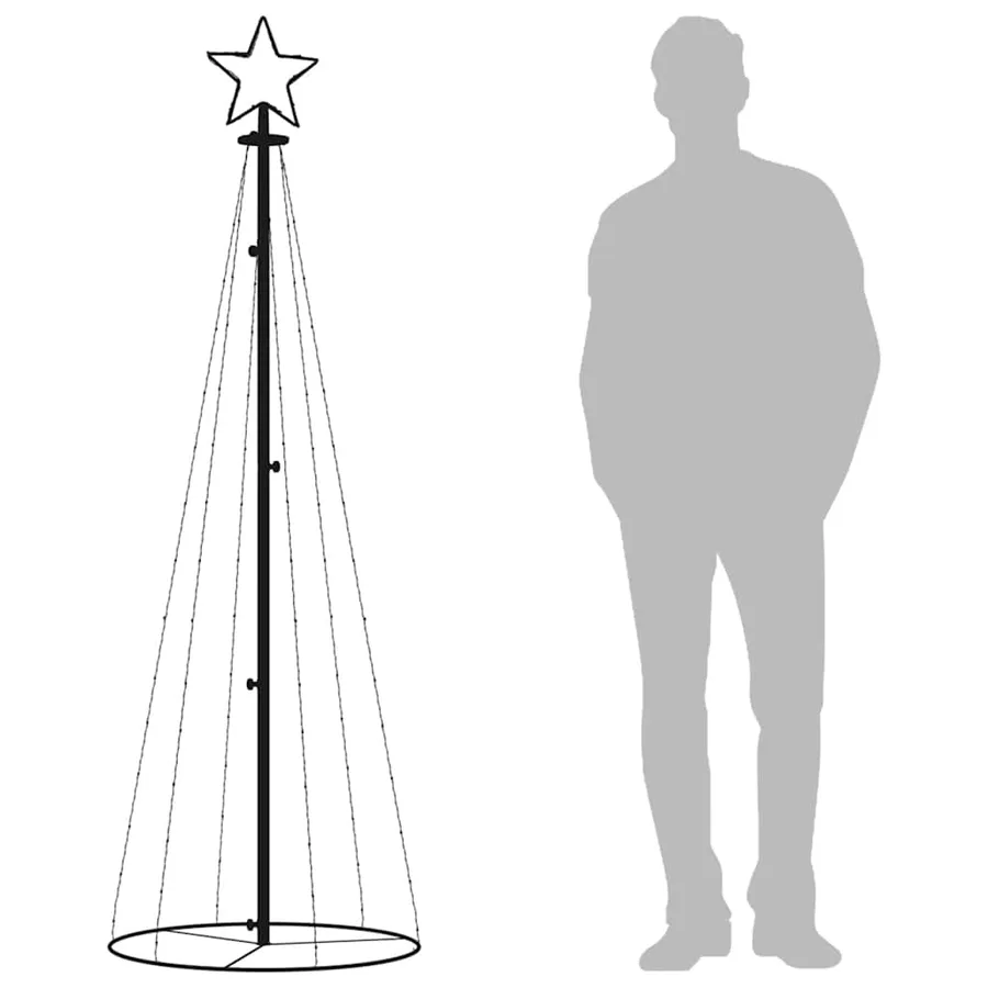 Arbre de Noël cône Blanc chaud 108 LED 70x180 cm - 9