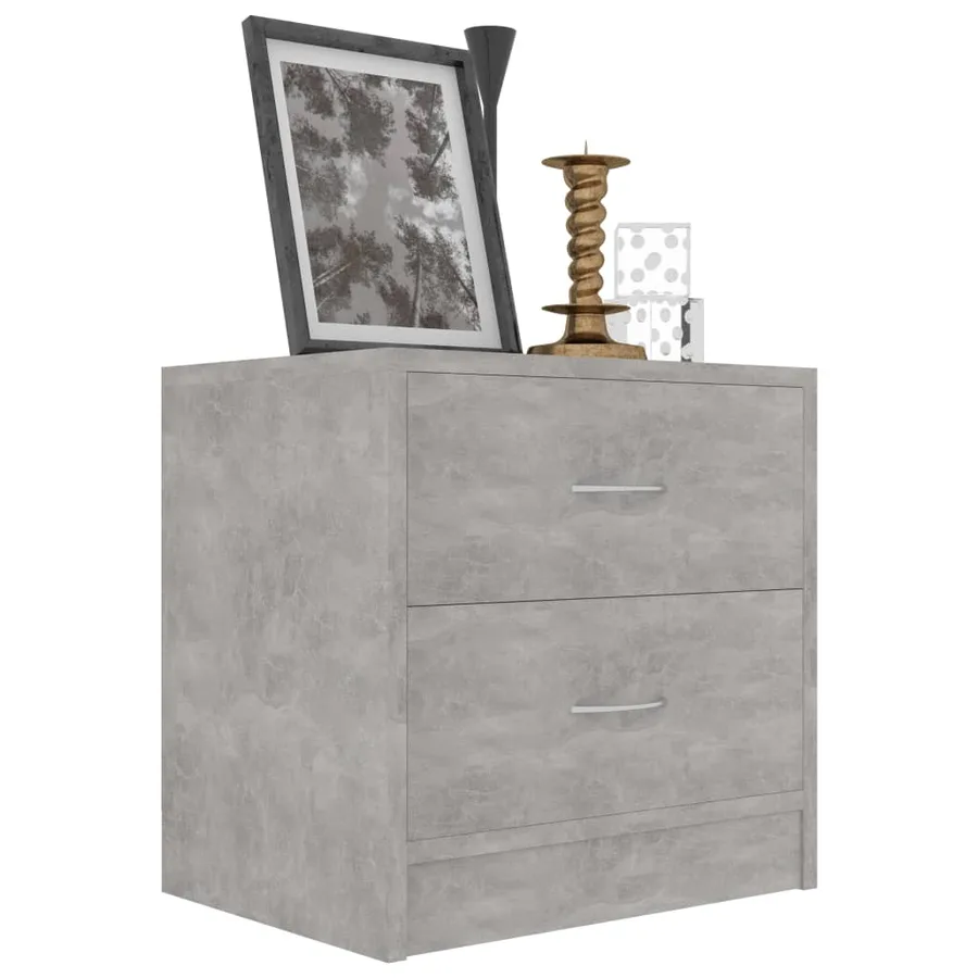 Tables de chevet 2 pcs Gris béton 40x30x40 cm Bois d'ingénierie - 4
