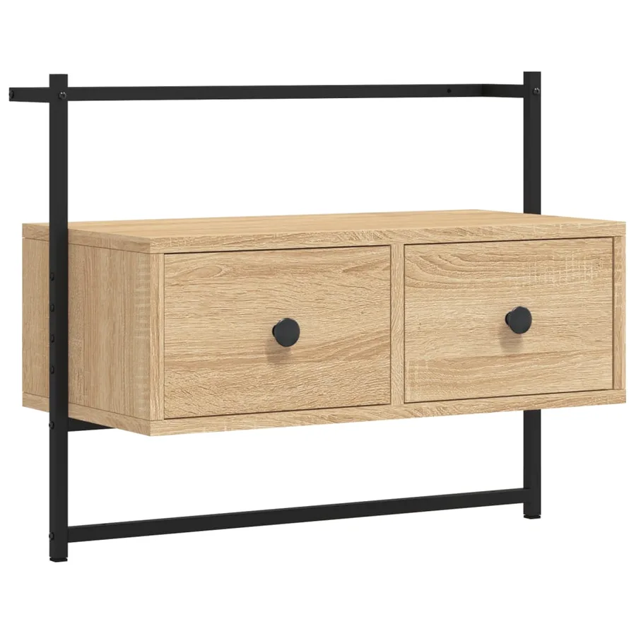 Meuble TV mural chêne sonoma 60,5x30x51 cm bois d'ingénierie - 2