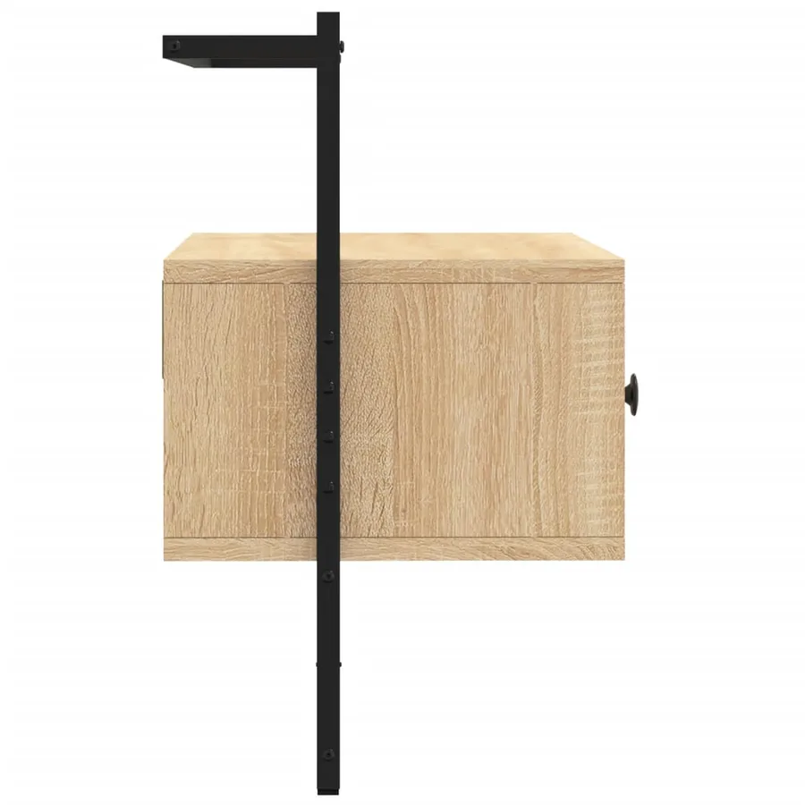 Meuble TV mural chêne sonoma 60,5x30x51 cm bois d'ingénierie - 4