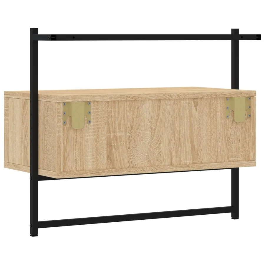 Meuble TV mural chêne sonoma 60,5x30x51 cm bois d'ingénierie - 7