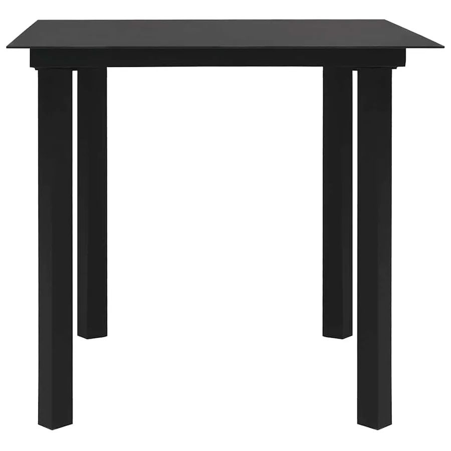 Ensemble à manger d'extérieur 3 pcs Rotin PVC Noir - 4