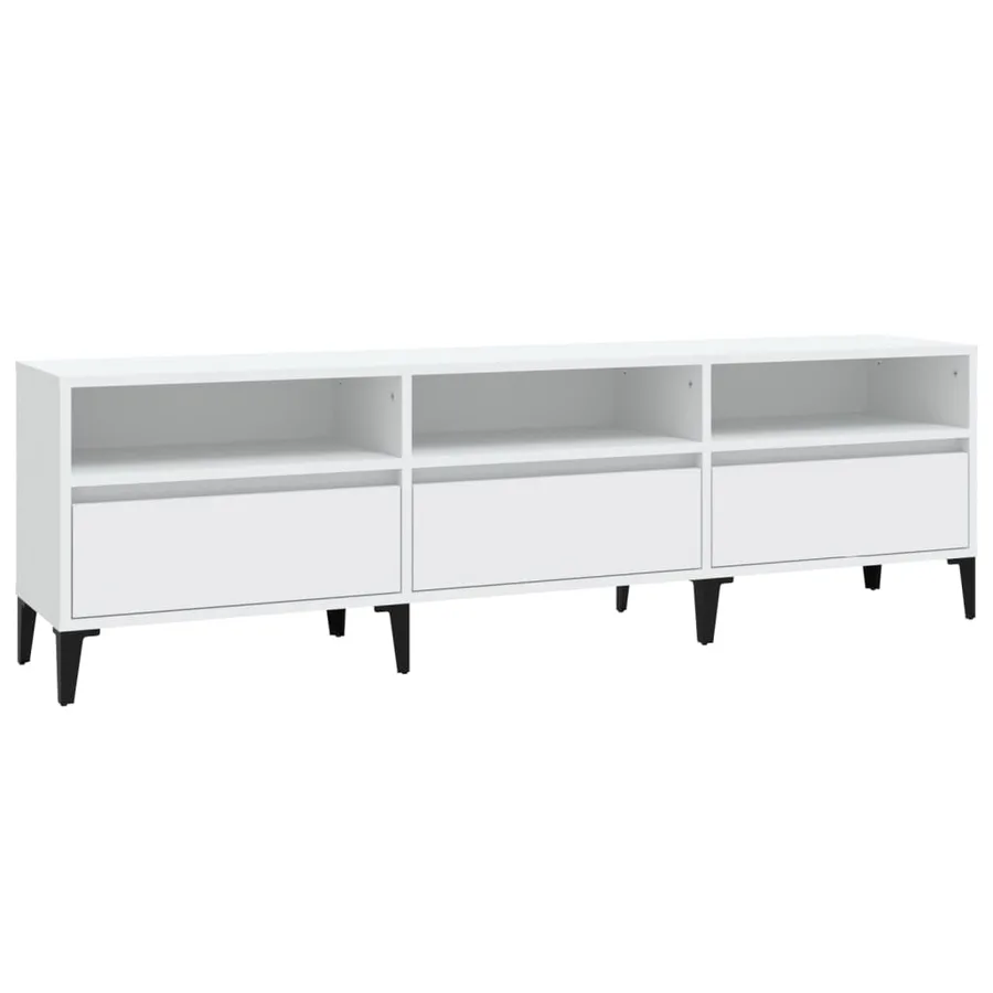 Meuble TV blanc 150x30x44,5 cm bois d'ingénierie - 2