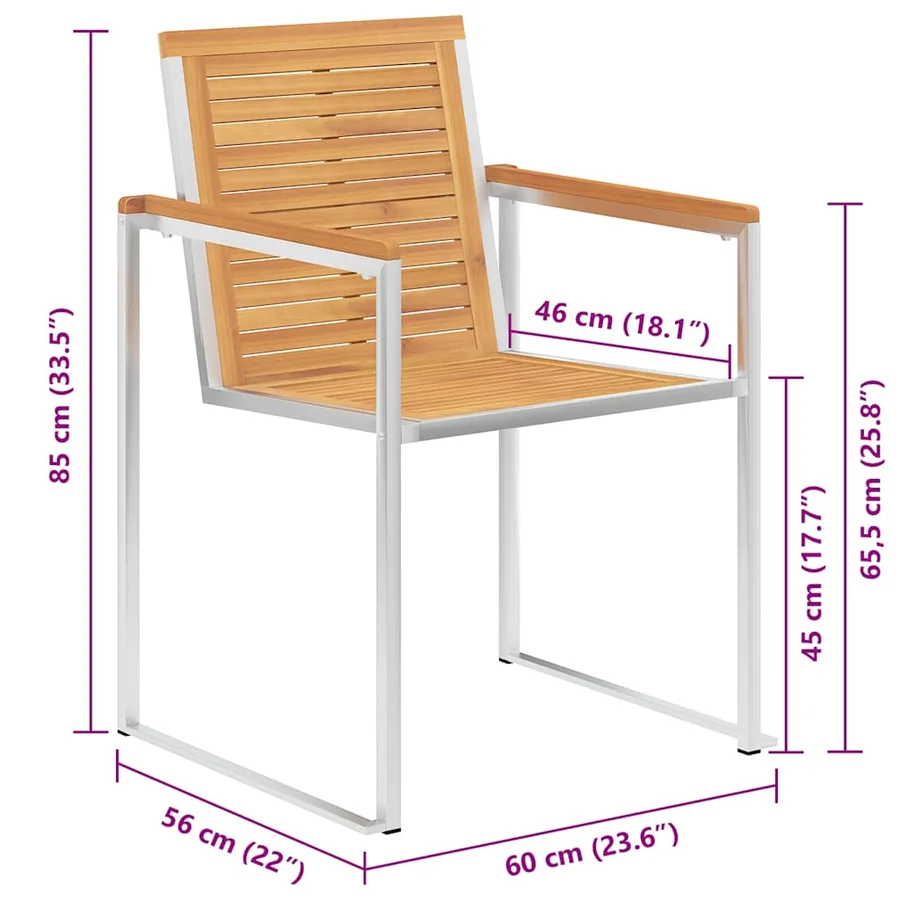 Chaises de jardin lot de 8 avec coussins Bois de teck massif - 12