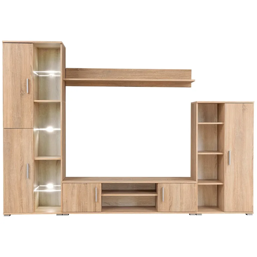 Unité murale TV avec lumières LED Chêne sonoma - 2