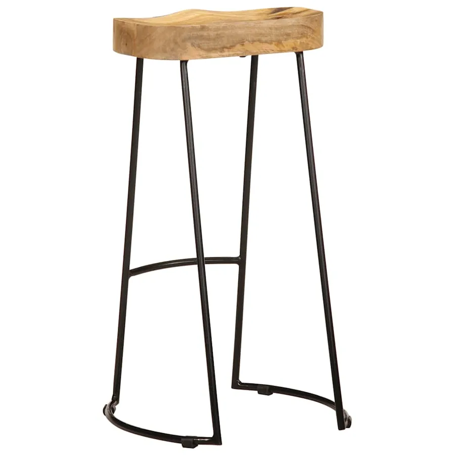 Tabourets de bar lot de 2 bois de manguier massif - 5