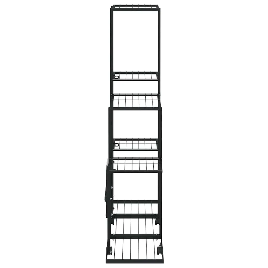 Support pour plantes sur roues 94,5x25x92,5 cm Noir Métal - 5