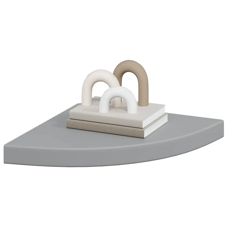Étagère d'angle flottante gris 35x35x3,8 cm MDF - 4