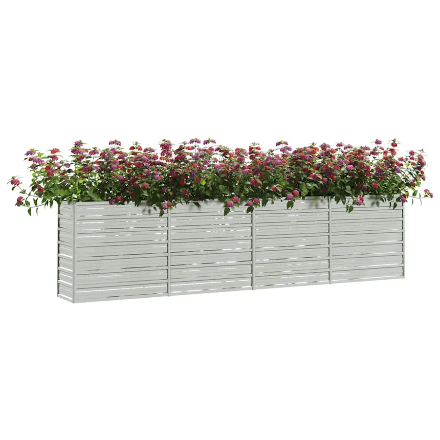 Lit surélevé de jardin 320x40x77 cm Acier galvanisé Argenté - 3