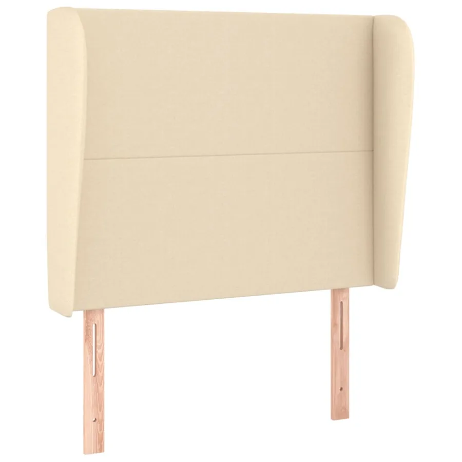 Tête de lit avec oreilles Crème 103x23x118/128 cm Tissu - 2