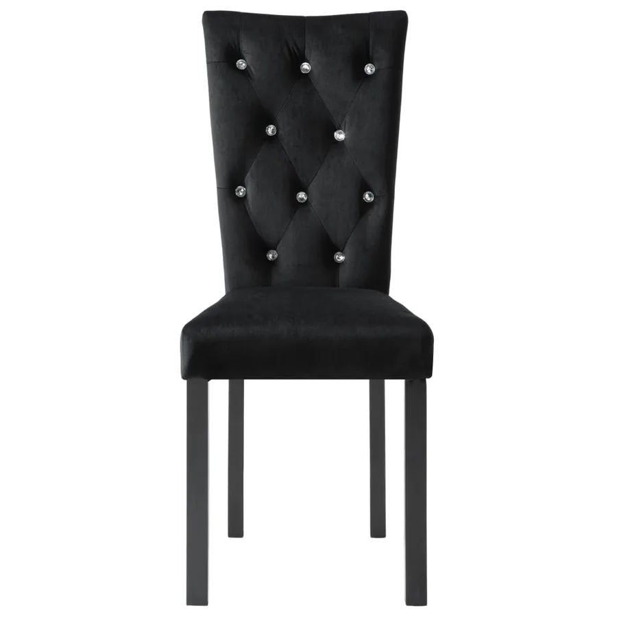 Chaises à manger lot de 6 noir velours - 4