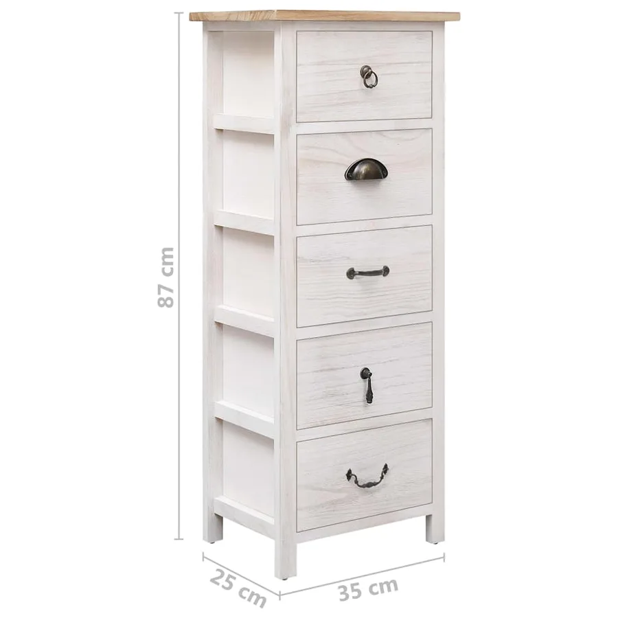 Armoire latérale 35x25x87 cm Bois de Paulownia - 7