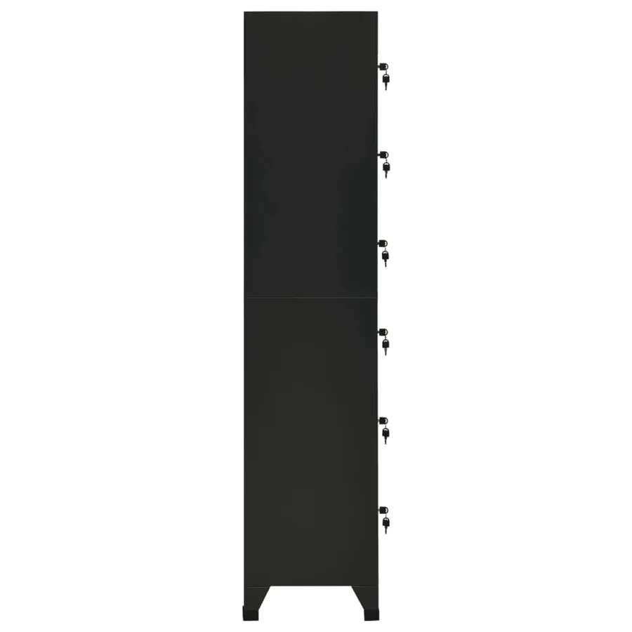 Armoire à casiers Noir 38x40x180 cm Acier - 3