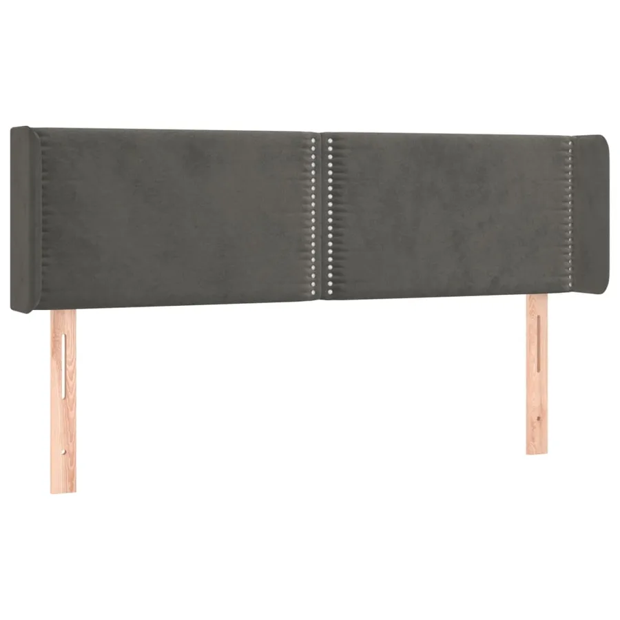Tête de lit à LED Gris foncé 147x16x78/88 cm Velours - 3