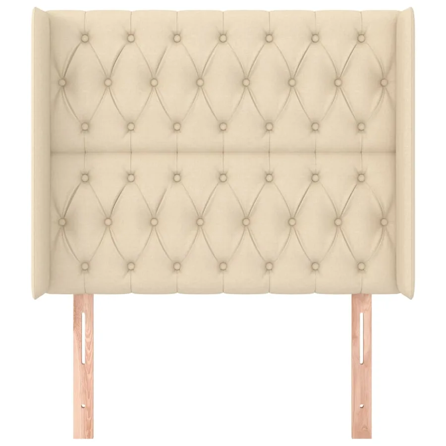 Tête de lit avec oreilles Crème 103x16x118/128 cm Tissu - 3