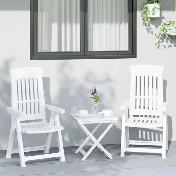 Chaises inclinables de jardin lot de 2 blanc PP