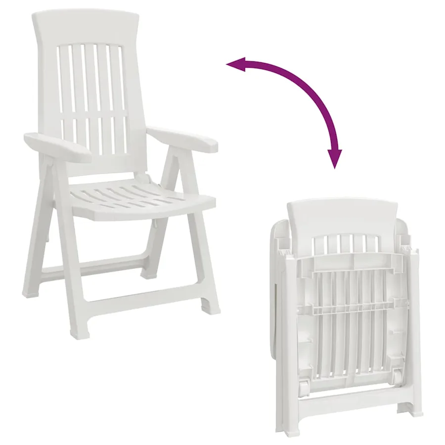 Chaises inclinables de jardin lot de 2 blanc PP - 10