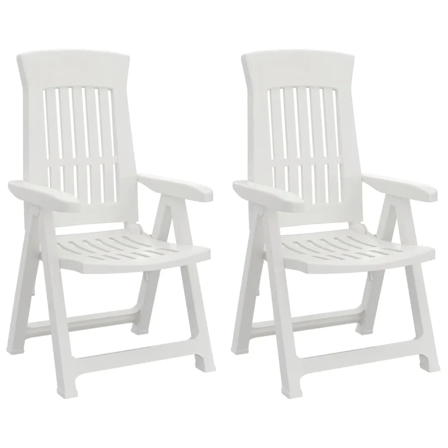 Chaises inclinables de jardin lot de 2 blanc PP - 2