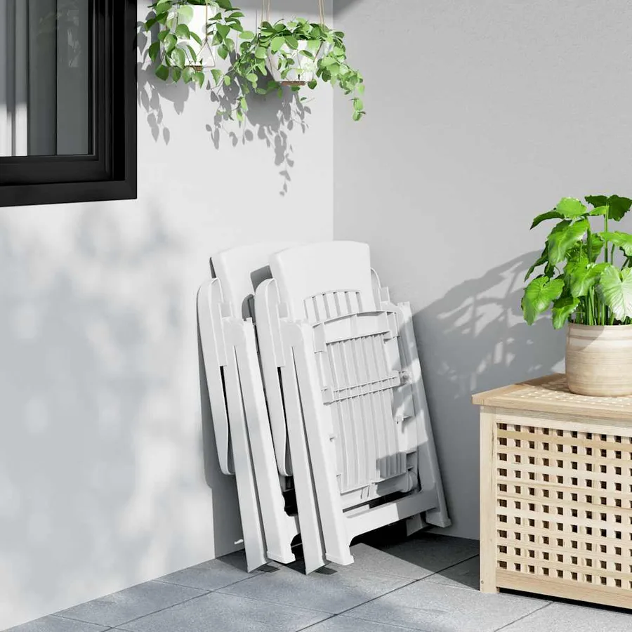 Chaises inclinables de jardin lot de 2 blanc PP - 3