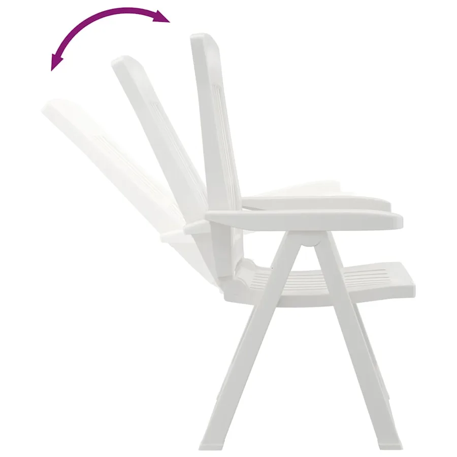 Chaises inclinables de jardin lot de 2 blanc PP - 9