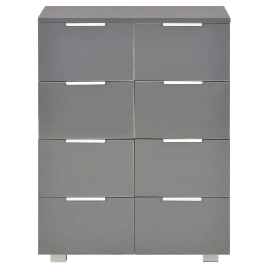 Buffet Gris brillant 60x35x80 cm Bois d'ingénierie - 3