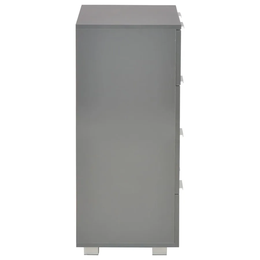 Buffet Gris brillant 60x35x80 cm Bois d'ingénierie - 4
