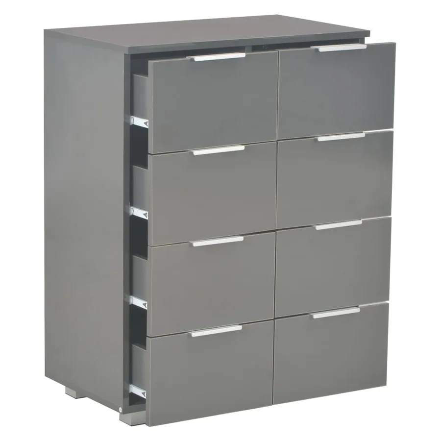 Buffet Gris brillant 60x35x80 cm Bois d'ingénierie - 6